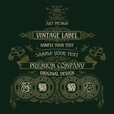 Eski vintage kartı ile çiçek süsleme - vektör