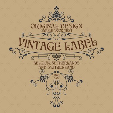 Eski vintage kartı ile çiçek süsleme - vektör