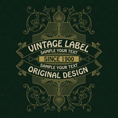 Eski vintage kartı ile çiçek süsleme - vektör