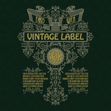 Eski vintage kartı ile çiçek süsleme - vektör