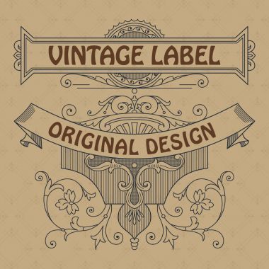 Eski vintage kartı ile çiçek süsleme - vektör