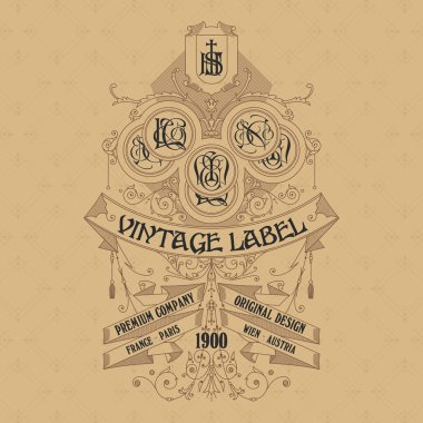 Eski vintage kartı ile çiçek süsleme - vektör