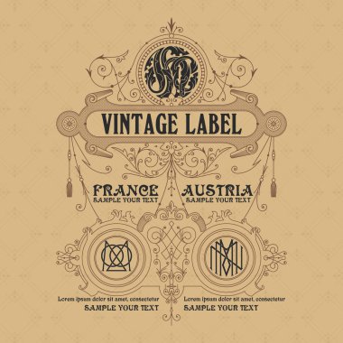 Eski vintage kartı ile çiçek süsleme - vektör