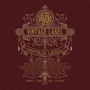 Eski vintage kartı ile çiçek süsleme - vektör