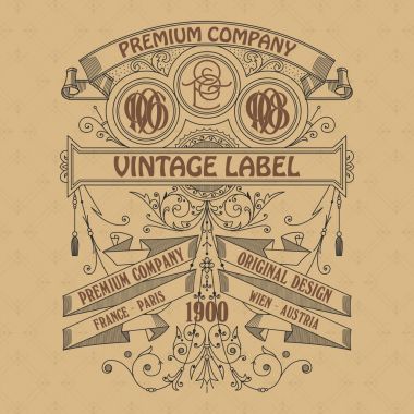 Eski vintage kartı ile çiçek süsleme - vektör