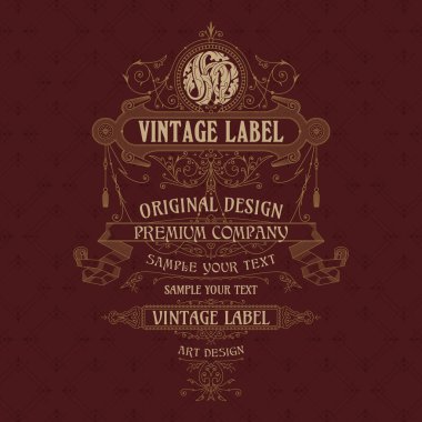 Eski vintage kartı ile çiçek süsleme - vektör