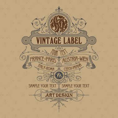 Eski vintage kartı ile çiçek süsleme - vektör