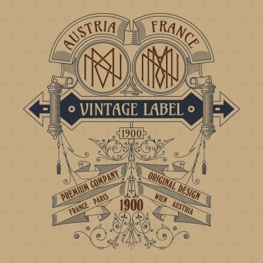 Eski vintage kartı ile çiçek süsleme - vektör