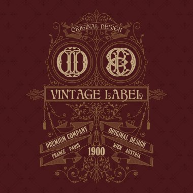 Eski vintage kartı ile çiçek süsleme - vektör