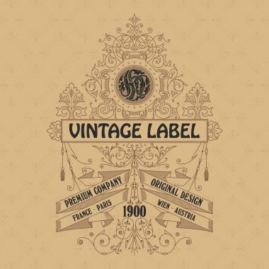 Eski vintage kartı ile çiçek süsleme - vektör