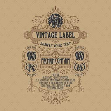 Eski vintage kartı ile çiçek süsleme - vektör