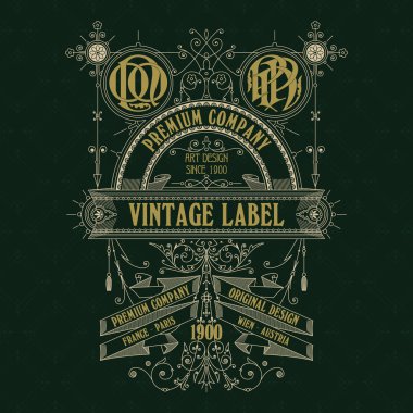 Eski vintage kartı ile çiçek süsleme - vektör