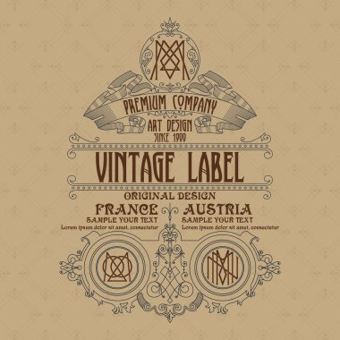 Eski vintage kartı ile çiçek süsleme - vektör