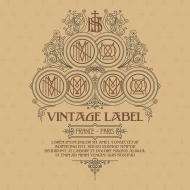 Eski vintage kartı ile çiçek süsleme - vektör