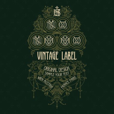 Eski vintage kartı ile çiçek süsleme - vektör