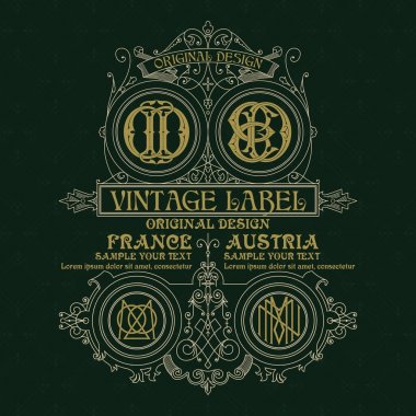 Eski vintage kartı ile çiçek süsleme - vektör