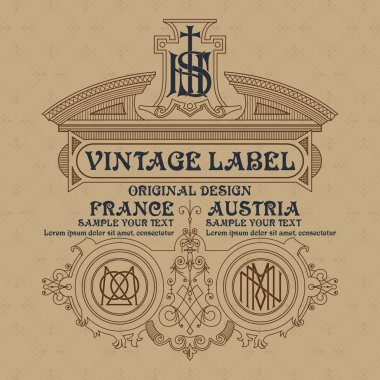 Eski vintage kartı ile çiçek süsleme - vektör