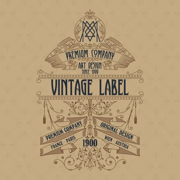 Eski vintage kartı ile çiçek süsleme - vektör