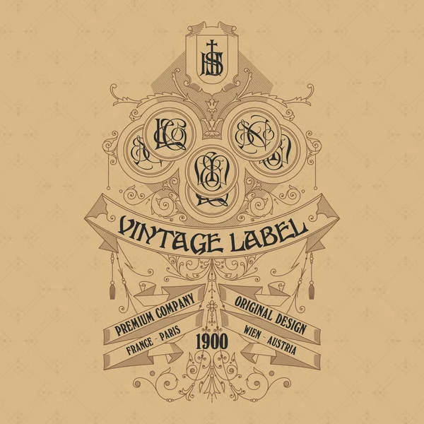 Eski vintage kartı ile çiçek süsleme - vektör