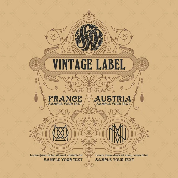 Eski vintage kartı ile çiçek süsleme - vektör