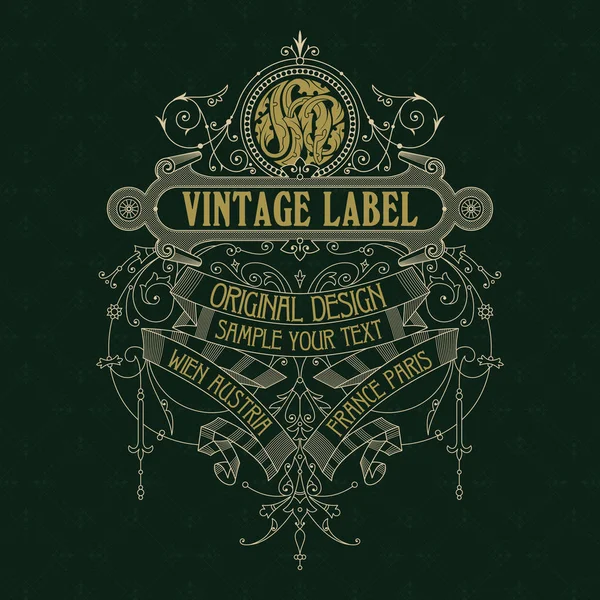 Eski vintage kartı ile çiçek süsleme - vektör