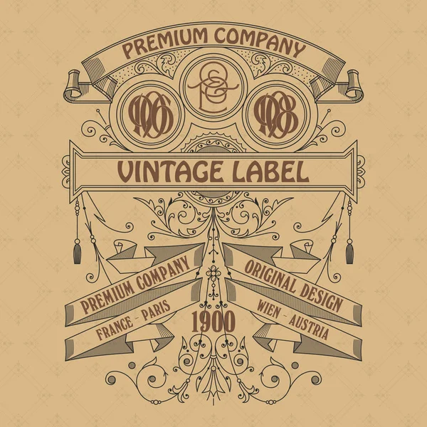 Eski vintage kartı ile çiçek süsleme - vektör