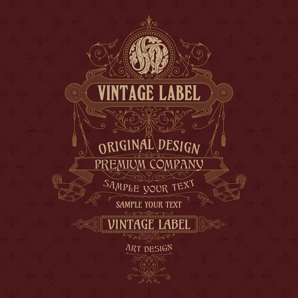 Eski vintage kartı ile çiçek süsleme - vektör