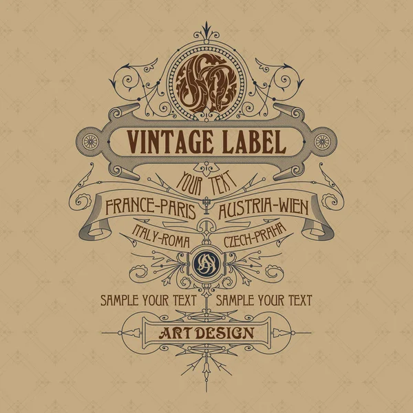 Eski vintage kartı ile çiçek süsleme - vektör