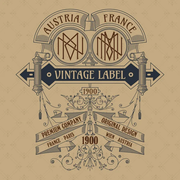 Eski vintage kartı ile çiçek süsleme - vektör