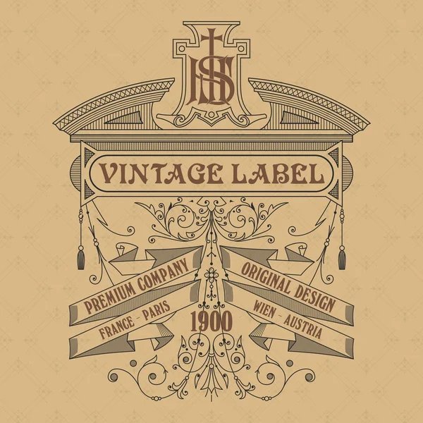 Eski vintage kartı ile çiçek süsleme - vektör