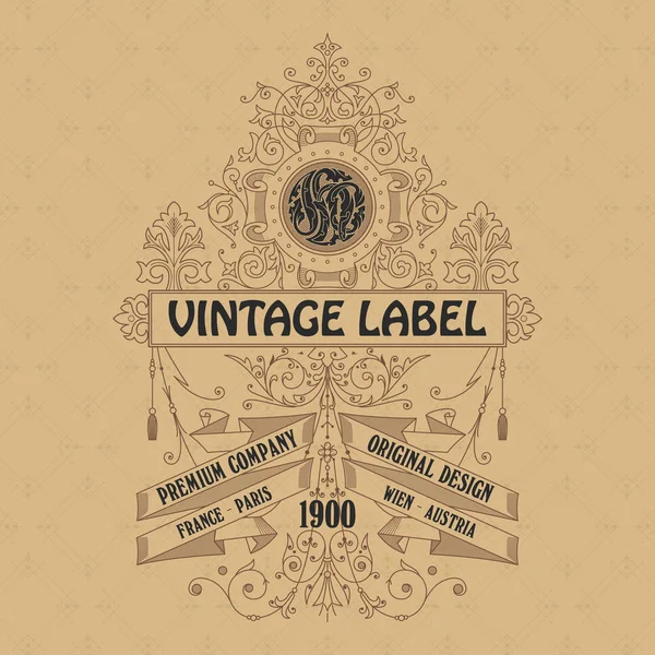 Eski vintage kartı ile çiçek süsleme - vektör