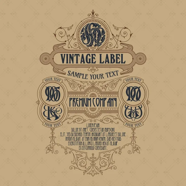 Eski vintage kartı ile çiçek süsleme - vektör