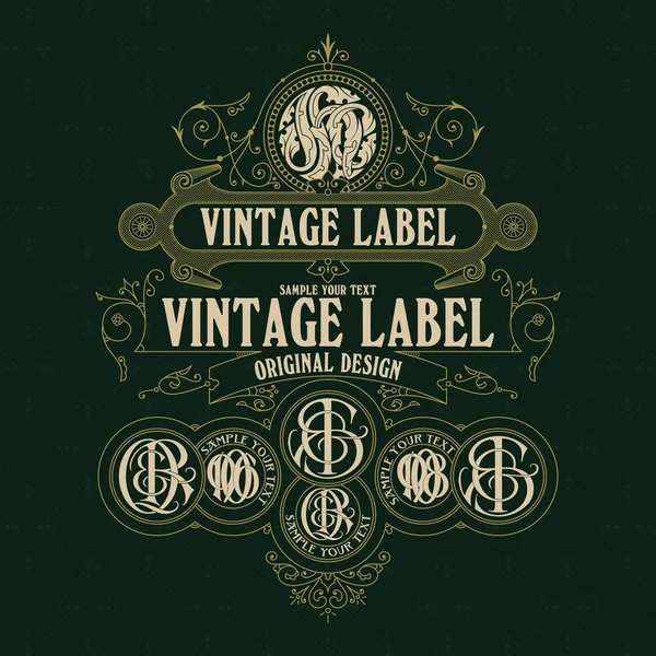 Eski vintage kartı ile çiçek süsleme - vektör