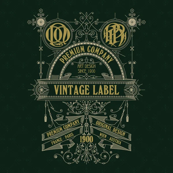 Eski vintage kartı ile çiçek süsleme - vektör