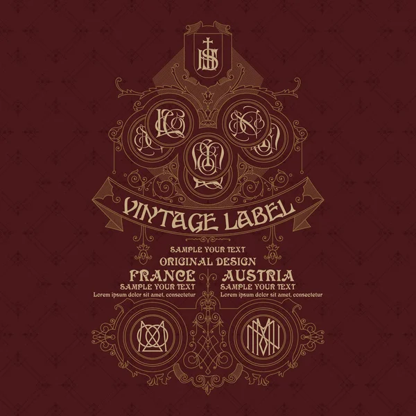 Eski vintage kartı ile çiçek süsleme - vektör