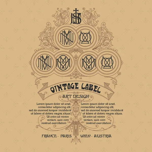 Eski vintage kartı ile çiçek süsleme - vektör