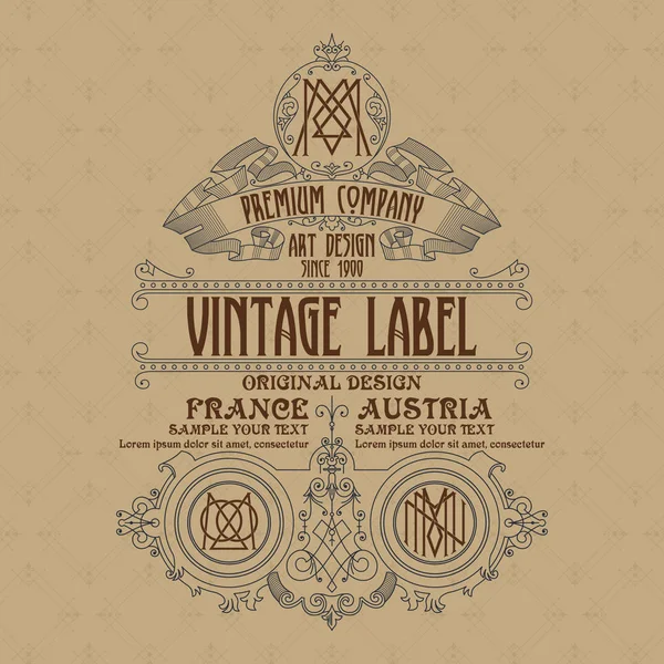 Eski vintage kartı ile çiçek süsleme - vektör