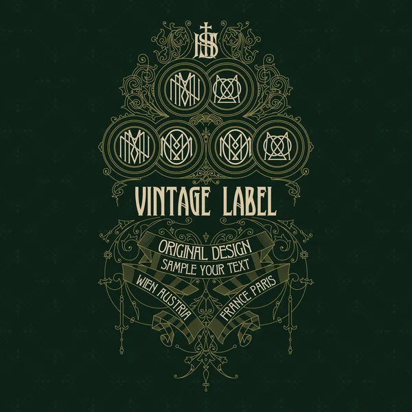 Eski vintage kartı ile çiçek süsleme - vektör