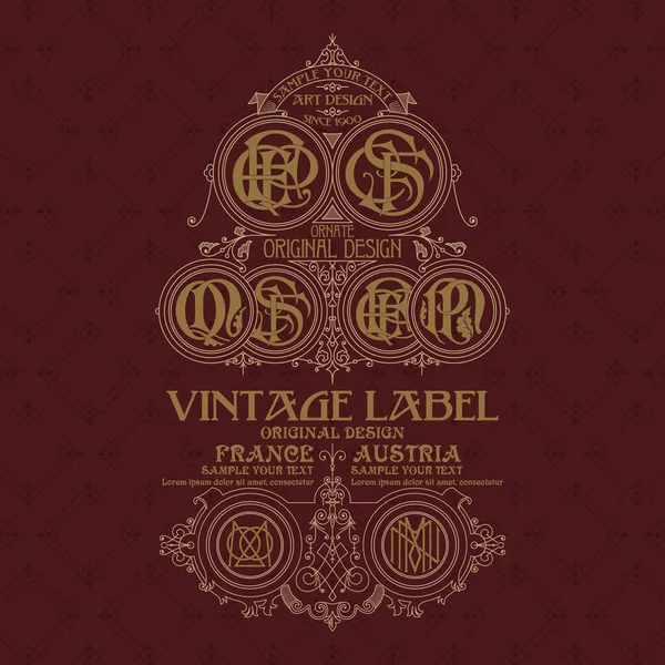 Eski vintage kartı ile çiçek süsleme - vektör