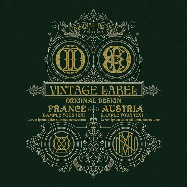 Eski vintage kartı ile çiçek süsleme - vektör