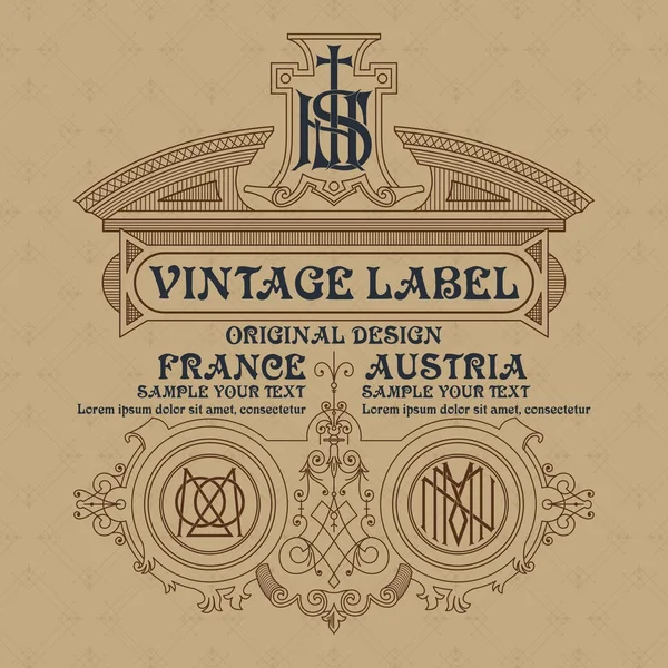 Eski vintage kartı ile çiçek süsleme - vektör