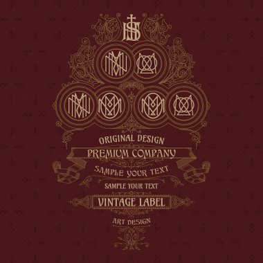 Eski vintage kartı ile çiçek süsleme - vektör