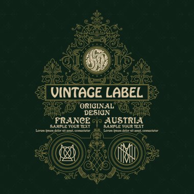 Eski vintage kartı ile çiçek süsleme - vektör