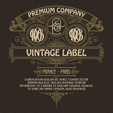 Eski vintage kartı ile çiçek süsleme - vektör