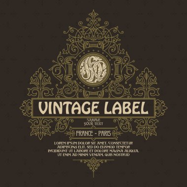 Eski vintage kartı ile çiçek süsleme - vektör