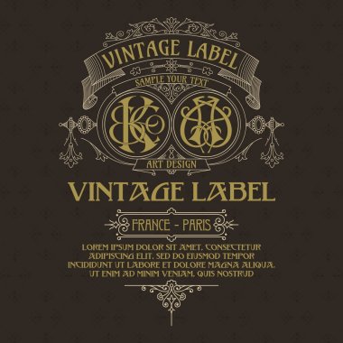 Eski vintage kartı ile çiçek süsleme - vektör