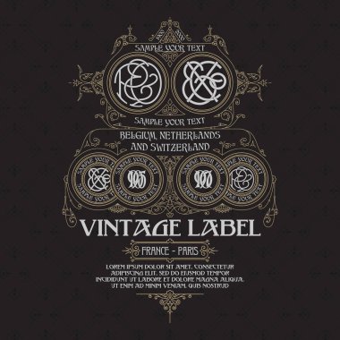 Eski vintage kartı ile çiçek süsleme - vektör