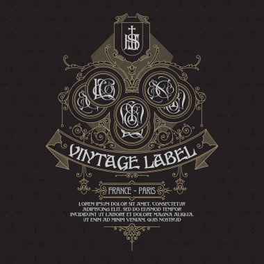 Eski vintage kartı ile çiçek süsleme - vektör