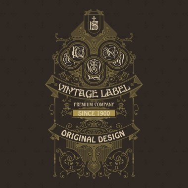 Eski vintage kartı ile çiçek süsleme - vektör