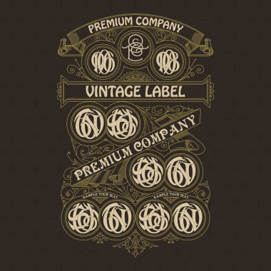 Eski vintage kartı ile çiçek süsleme - vektör